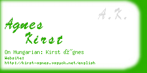 agnes kirst business card